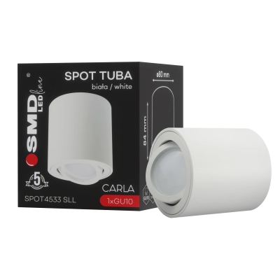 $ SPOT TUBA CARLA ROUND GU10 BIAŁY 5Y SMD LEDline